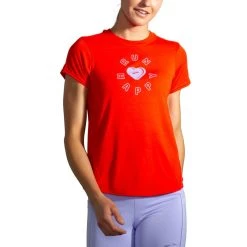 Women's Brooks Run Happy Short Sleeve 221541-635 -Nike Shop 221541 635 MA Distance Graphic Short Sleeve