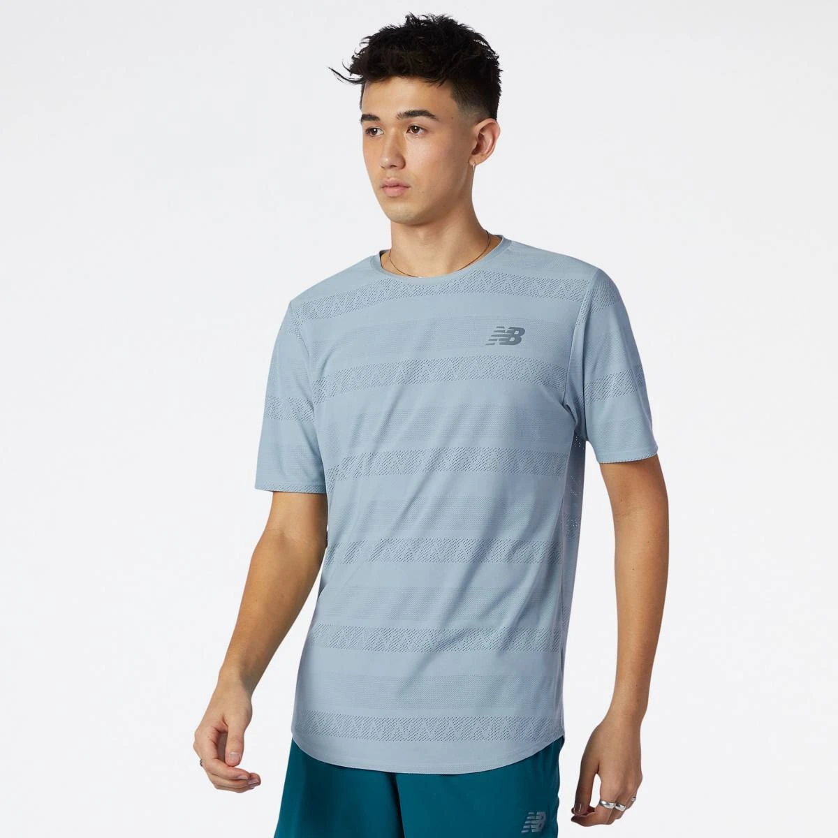 Men's New Balance Q Speed Jacquard Short Sleeve - MT13277-LSL 1 Men's New Balance Q Speed Jacquard Short Sleeve - MT13277-LSL